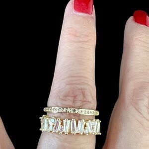 Gold plated and clear CZ Adjustable Ring